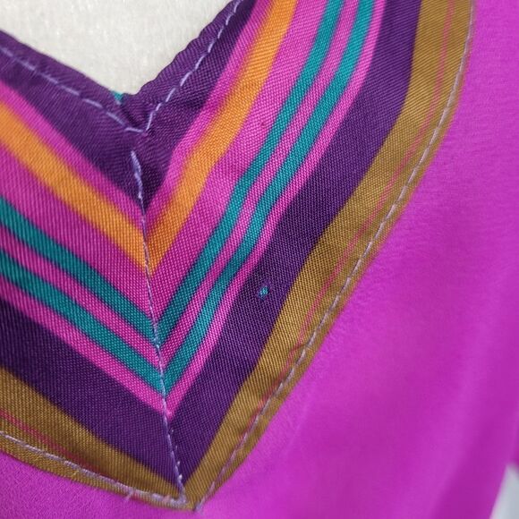 VINTAGE 70s blouse purple Urban Renewal peplum v-neck S - Picture 5 of 12